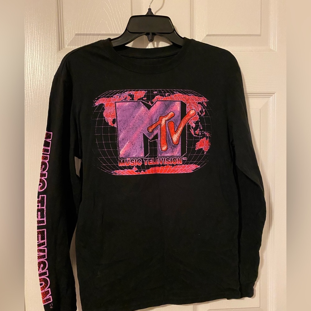 Black, Purple and Red MTV Long Sleeve Top